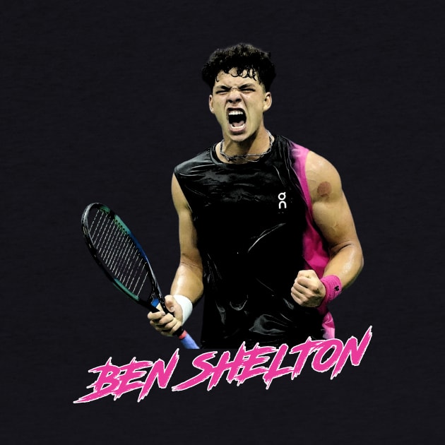 Ben Shelton Celebration Tennis Player by Zimmermanr Liame